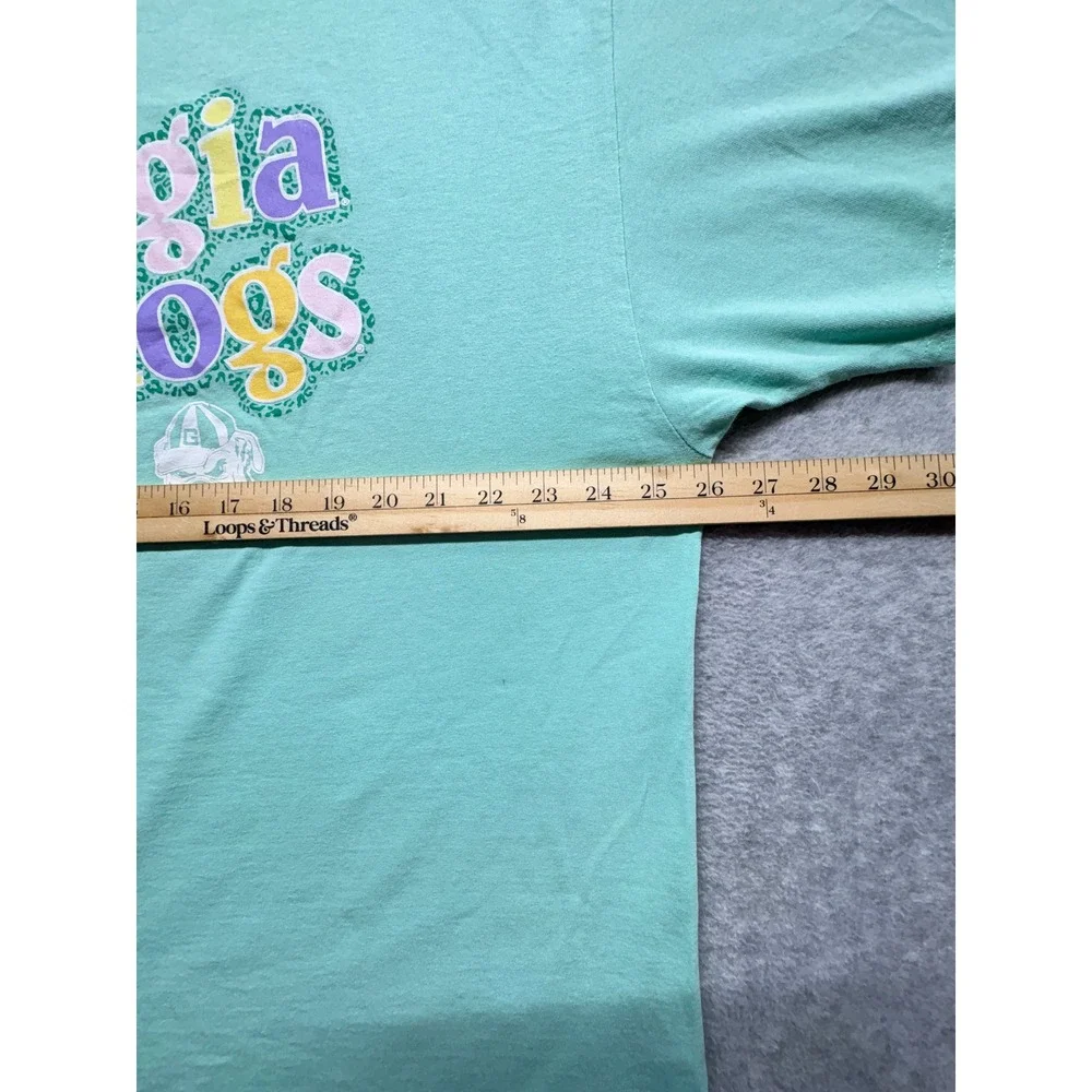 Hanes Georgia Bulldogs T-Shirt Mens 2XL Mint Green Graphic UGA NCAA Tee